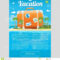 Vector Illustration Of Travel Suitcase On The Sea Island Pertaining To Island Brochure Template