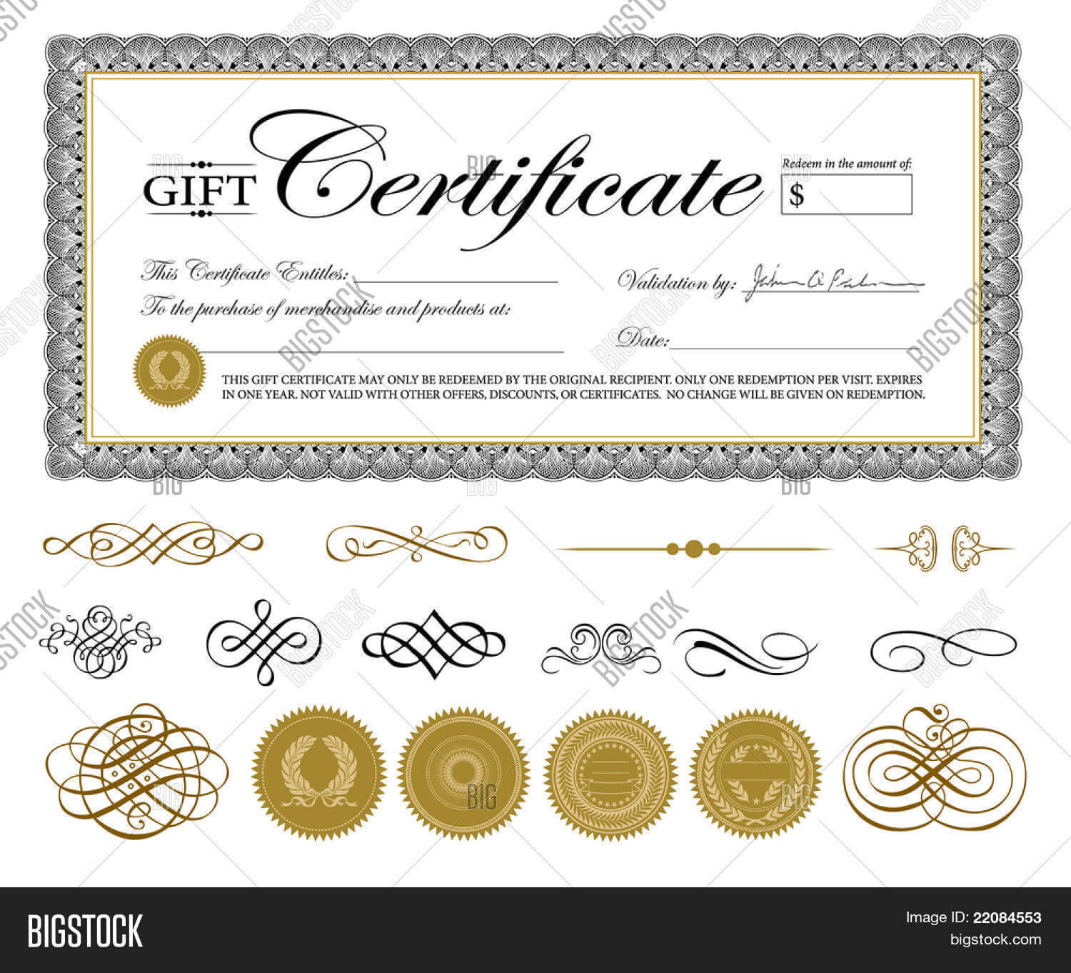 Vector Premium Vector & Photo (Free Trial) | Bigstock Within Validation Certificate Template