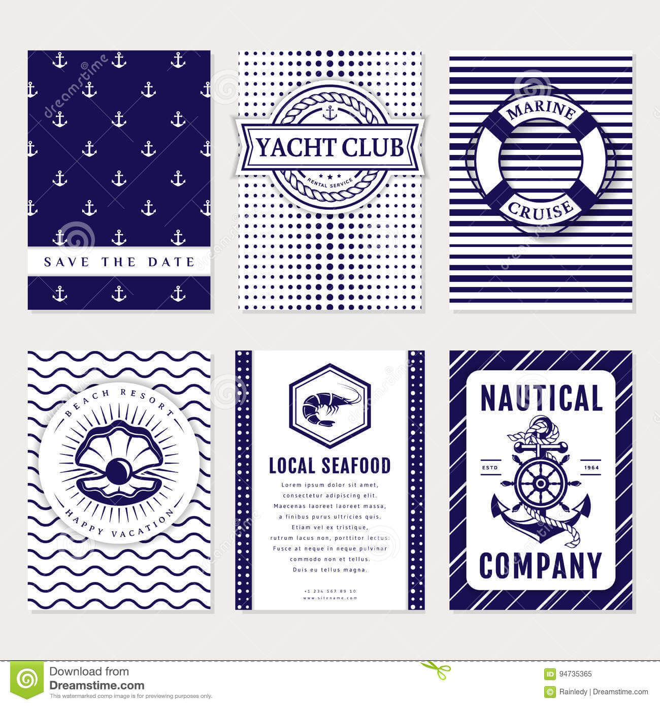 Vector Sea And Nautical Card And Banners. Stock Vector With Nautical Banner Template