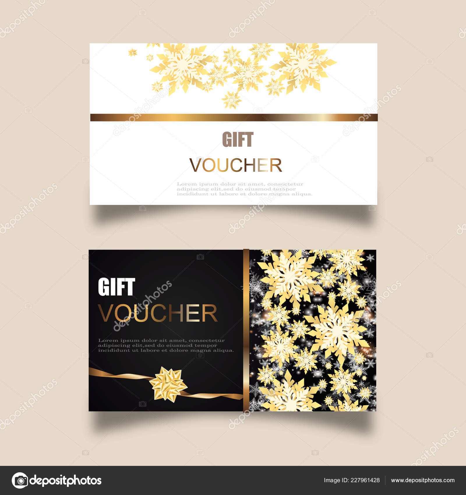 Vector Set Luxury Gift Vouchers Ribbons Gift Box Elegant Regarding Elegant Gift Certificate Template