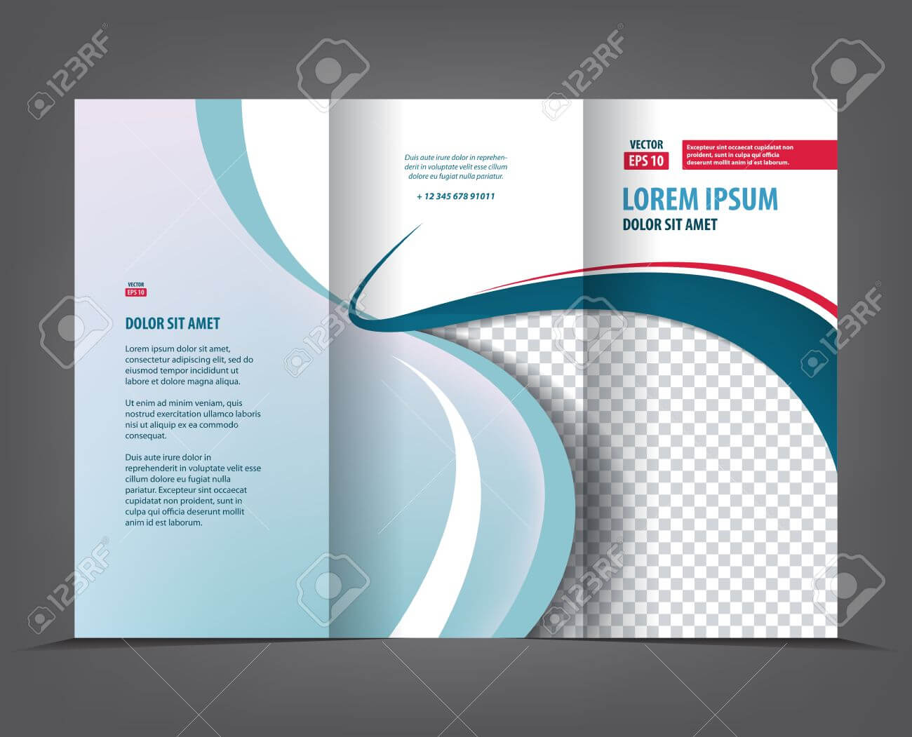 Vector Tri Fold Brochure Template Design, Concept Business Trifold.. For 3 Fold Brochure Template Free