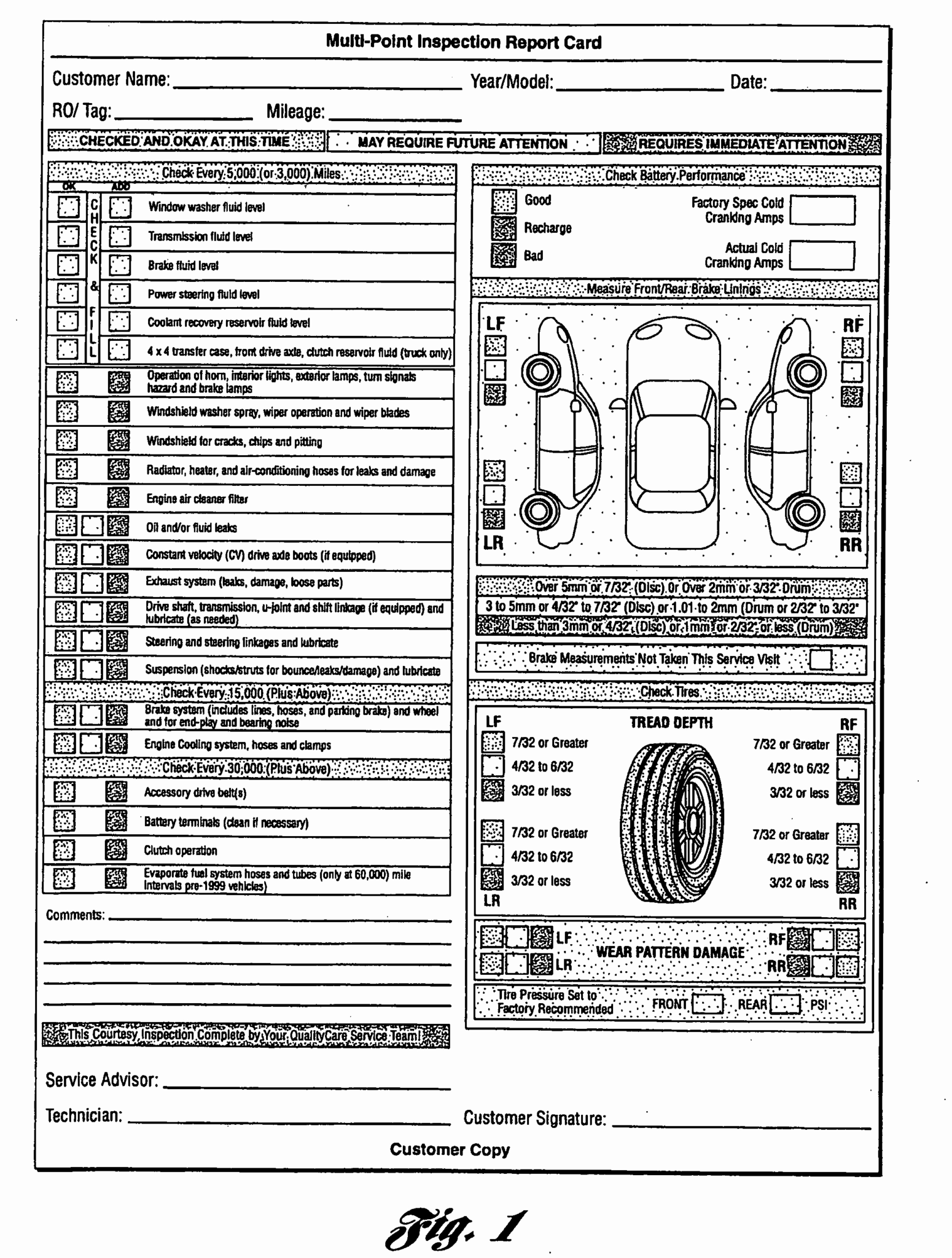 Printable Vehicle Damage Inspection Form