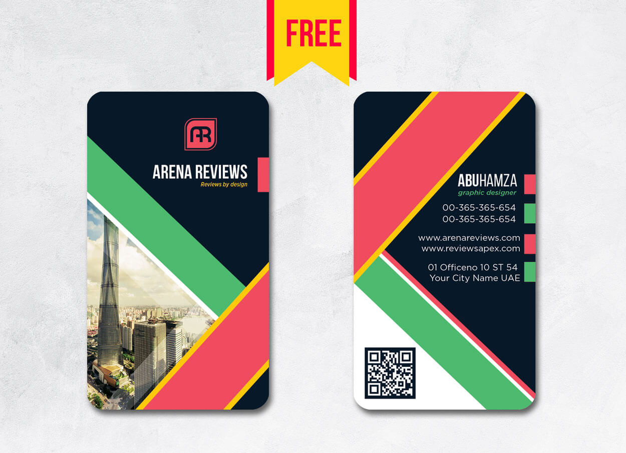 Vertical Business Card Design Psd – Free Download | Arenareviews Throughout Business Card Size Psd Template