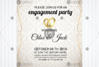 Vintage Style Wedding Engagement Party Invitation Card Template Design  Vector regarding Engagement Invitation Card Template