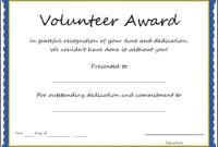 Volunteer Award Certificate Template - Sample Templates inside Safety Recognition Certificate Template