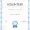 Volunteer Certificate Of Appreciation - Bolan in Volunteer Award Certificate Template