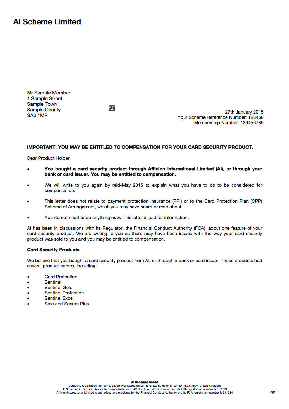 Warning: Don't Throw Sentinel Redress Letters Away With Regard To Ppi Claim Letter Template For Credit Card