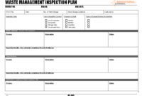 Waste Management Inspection Plan - pertaining to Waste Management Report Template