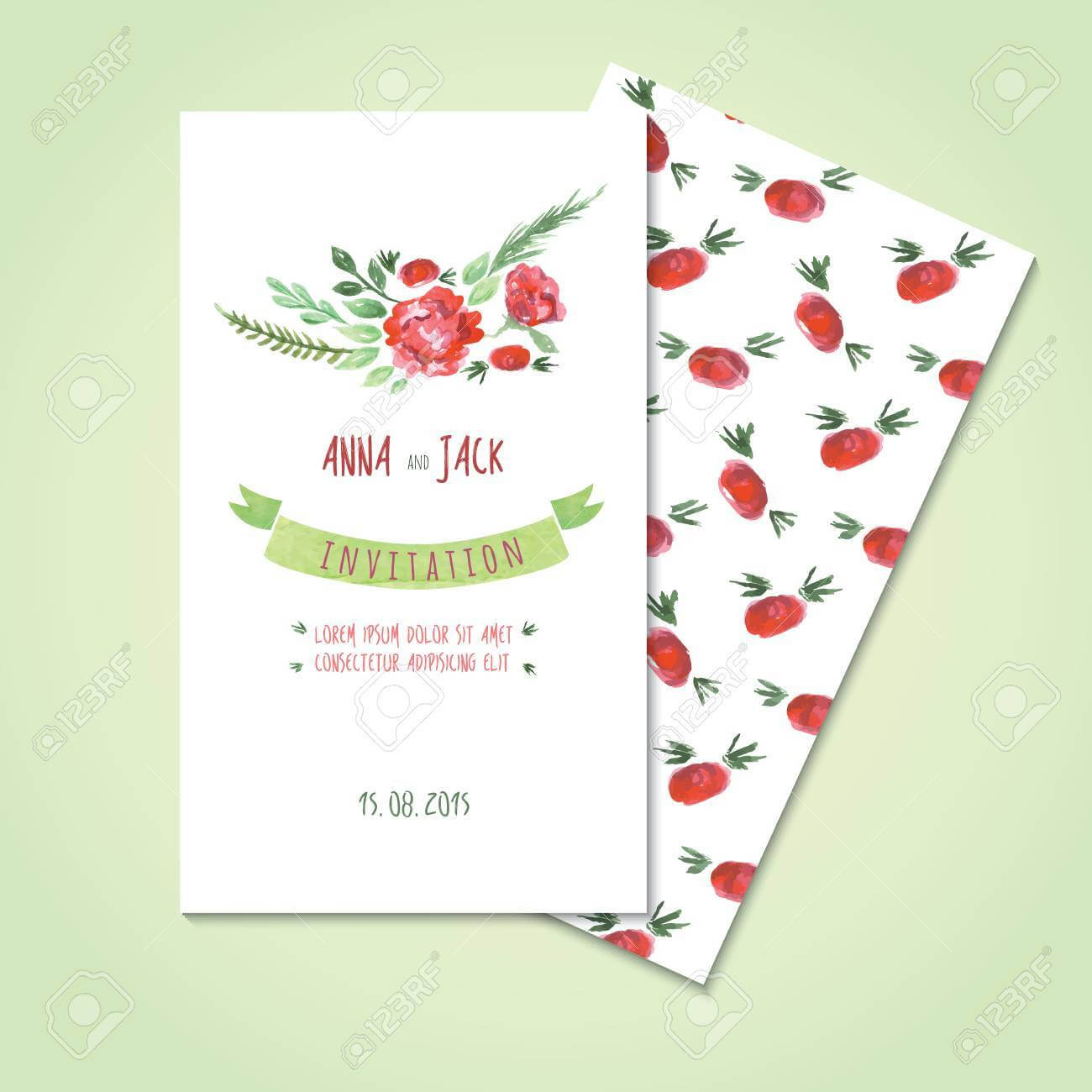 Watercolor Card Templates For Wedding Invitation Save The Date.. In Save The Date Cards Templates