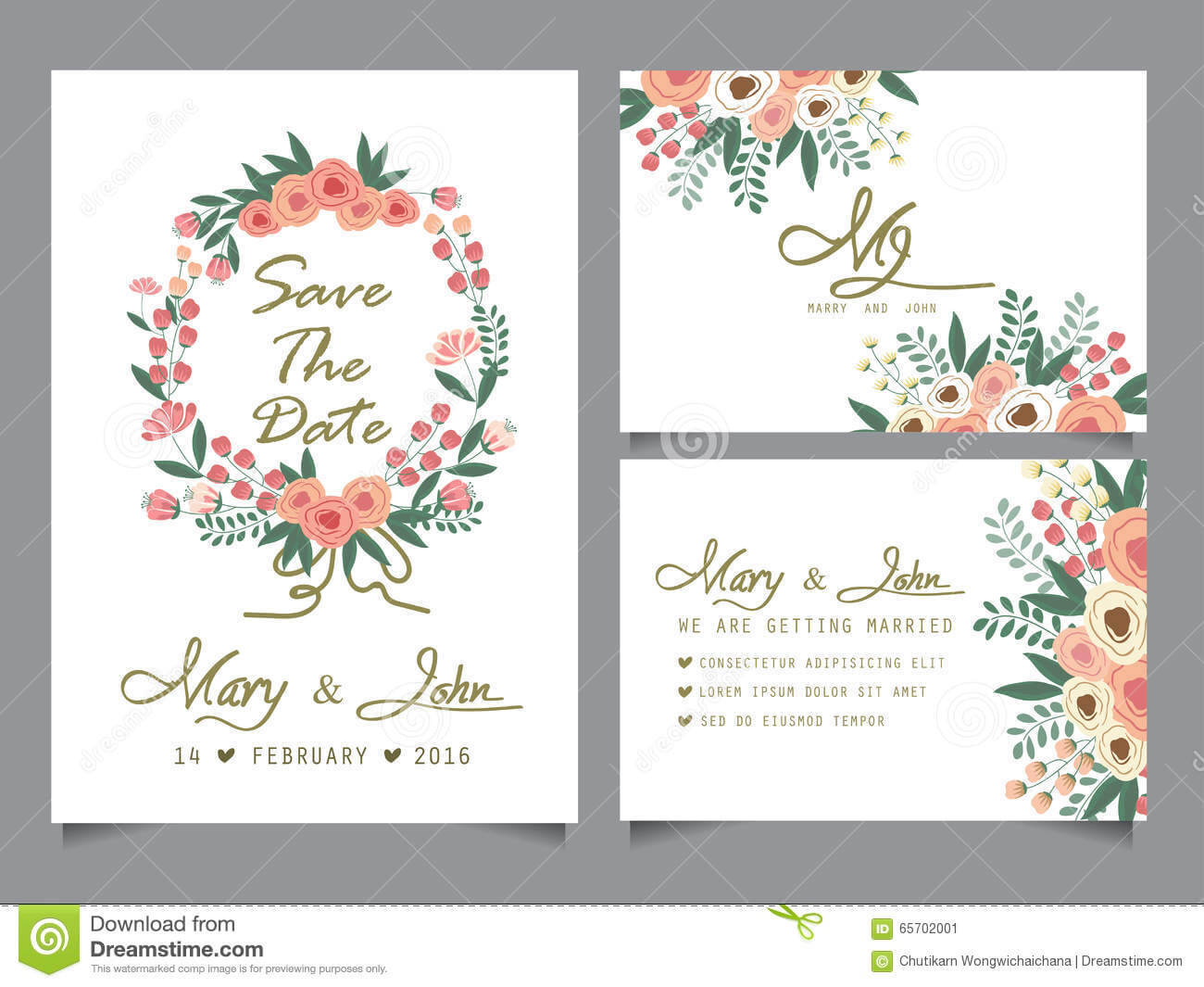 Wedding Invitation Card Template Stock Vector – Illustration Throughout Anniversary Card Template Word