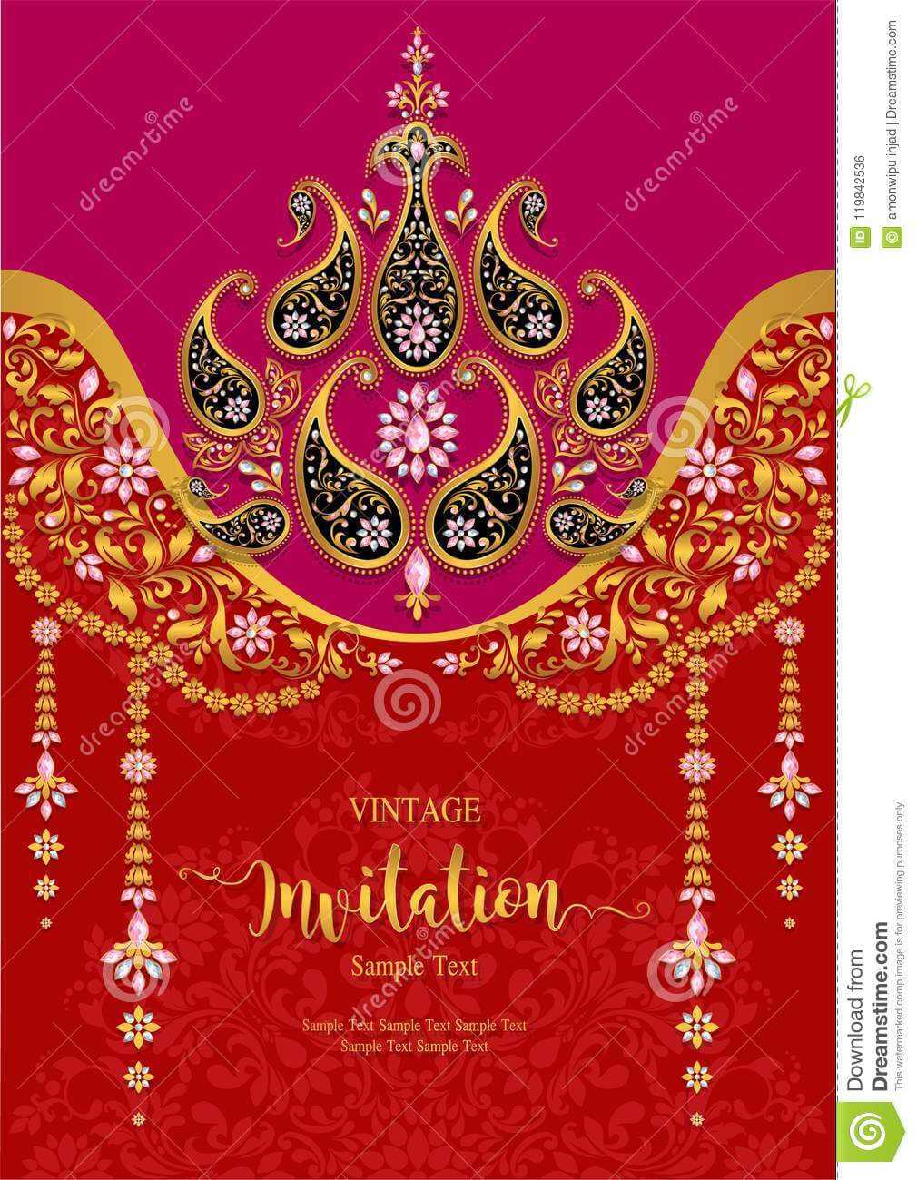 Wedding Invitation Card Templates . Stock Vector Regarding Indian Wedding Cards Design Templates