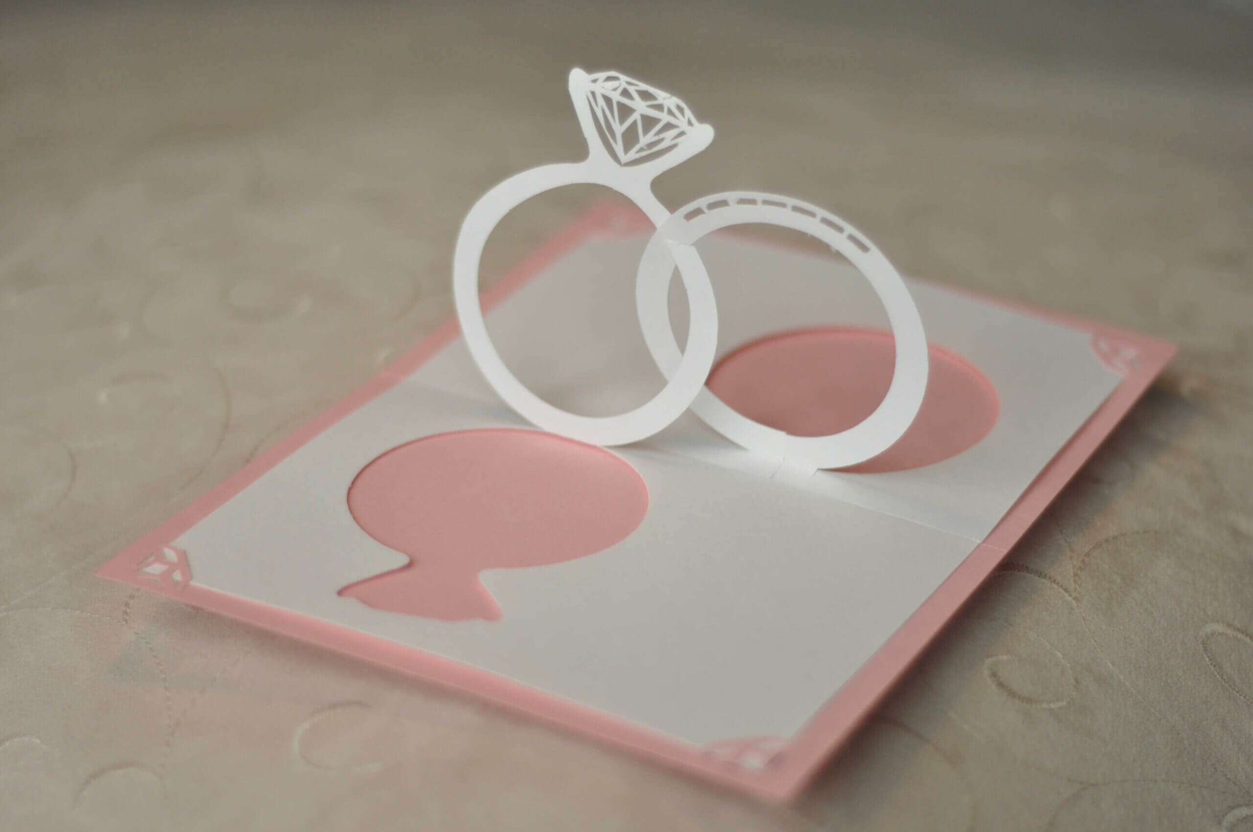 Wedding Invitation Pop Up Card: Linked Rings - Creative Pop Inside Wedding Pop Up Card Template Free