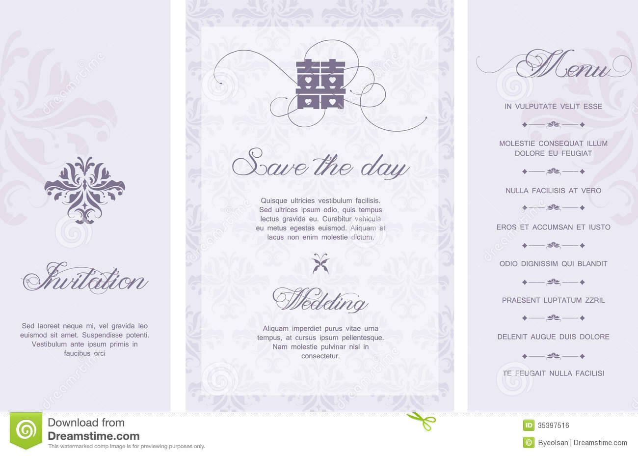 Wedding Invitation Stock Vector. Illustration Of Card – 35397516 Regarding Free E Wedding Invitation Card Templates