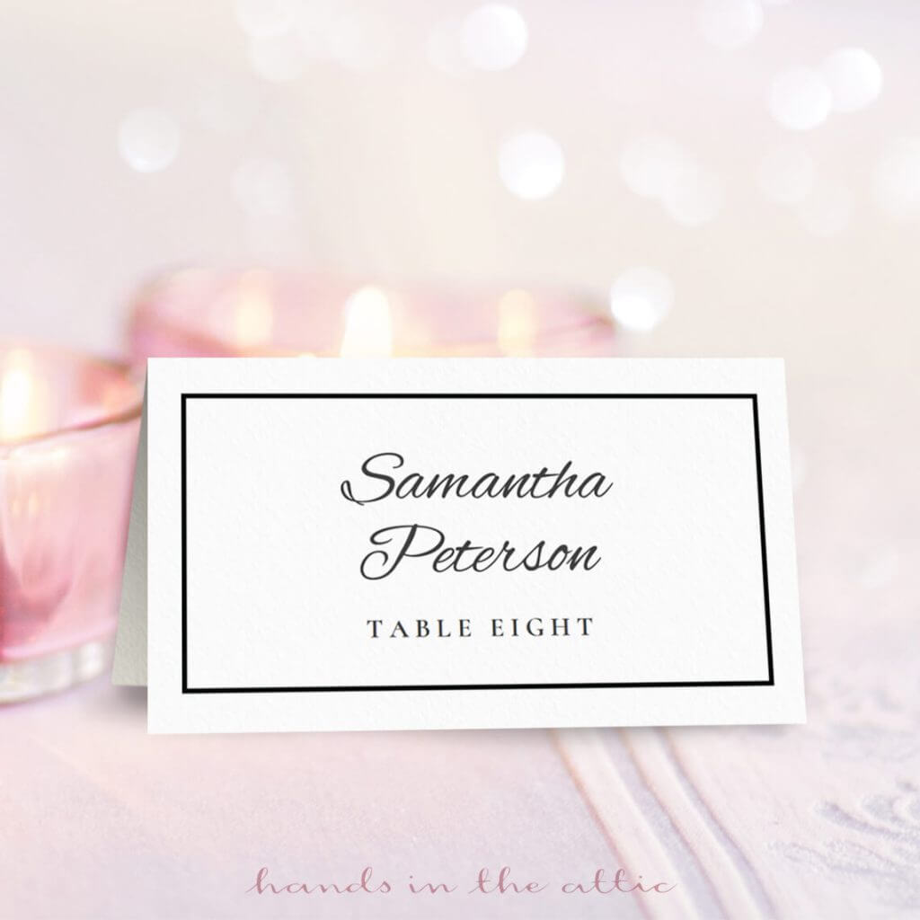 Wedding Place Card Template | Free Download | Hands In The Attic With Free Printable Tent Card Template