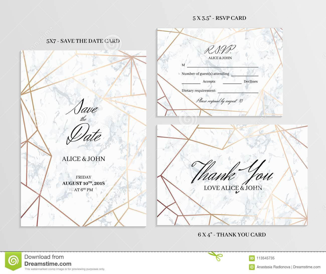 Wedding Set. Cards Template Of Geometric Design Stock Vector In Free Printable Wedding Rsvp Card Templates