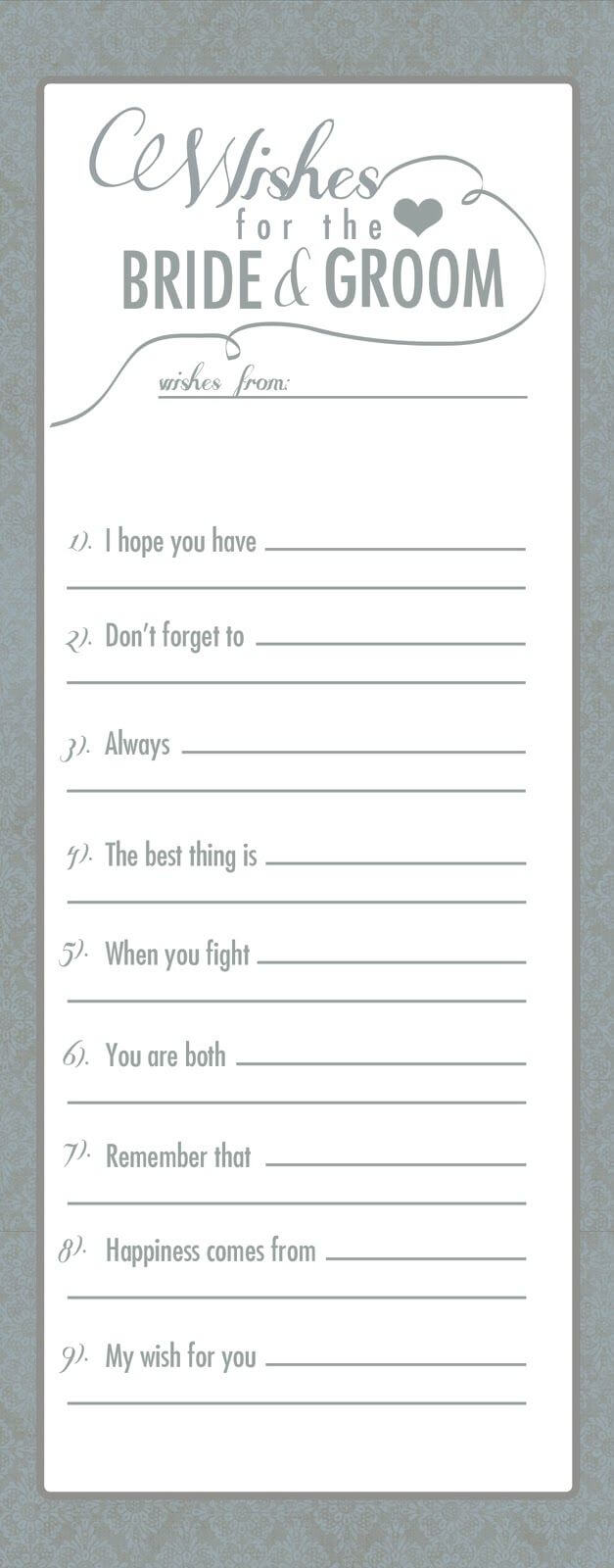 Wedding Stationery Breakdown In Marriage Advice Cards Templates