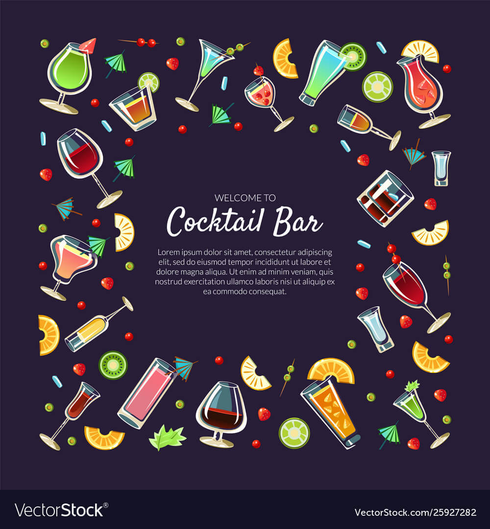 Welcome To Cocktail Bar Banner Template With Place Inside Welcome Banner Template