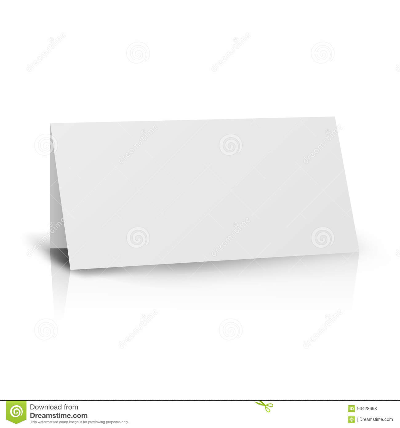 White Folder Paper Greeting Card Vector Template. Stand For Card Stand Template