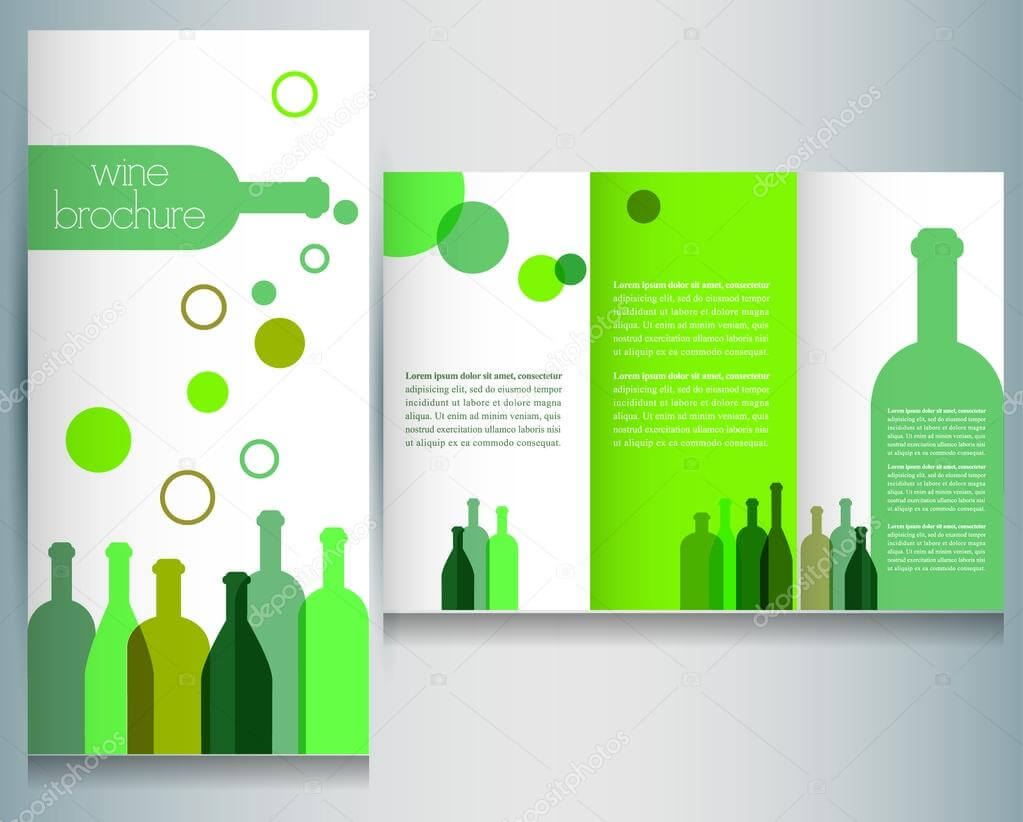 Wine Brochure | Wine Brochure Design Template — Stock Vector With Wine Brochure Template