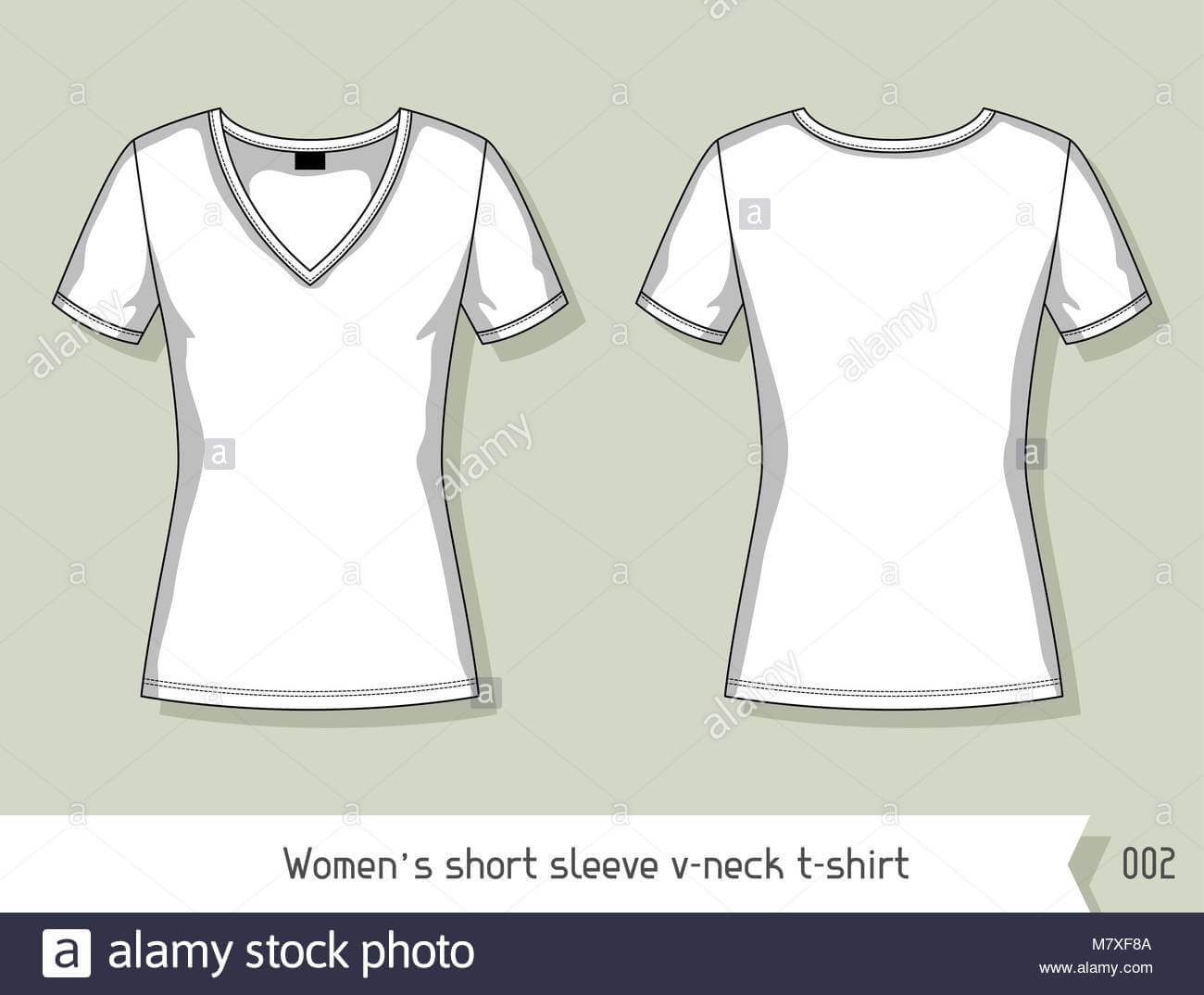 Women Short Sleeve V Neck T Shirt. Template For Design For Blank V Neck T Shirt Template