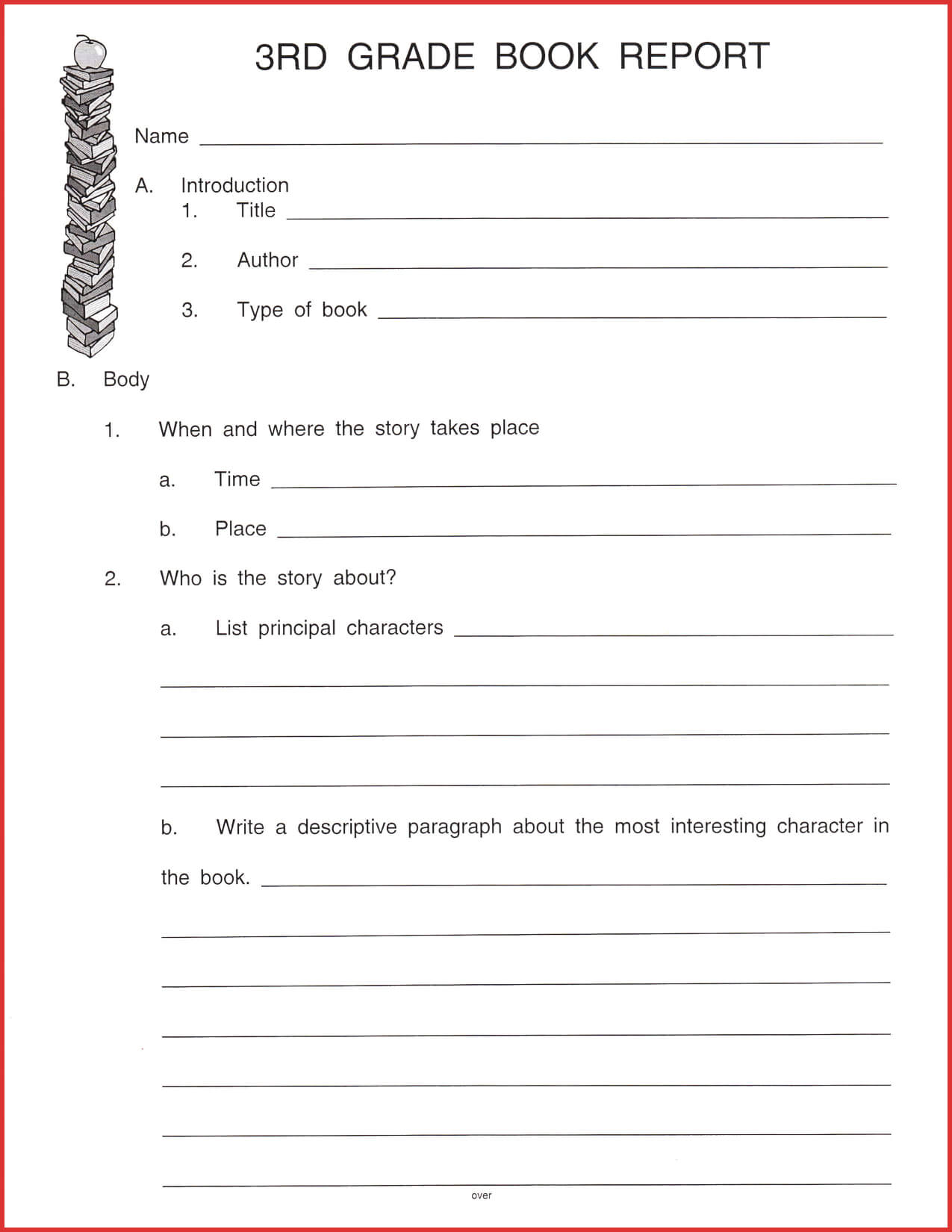 Wondrous Free Book Report Templates Template Ideas 2Nd Grade Intended For Book Report Template 2Nd Grade