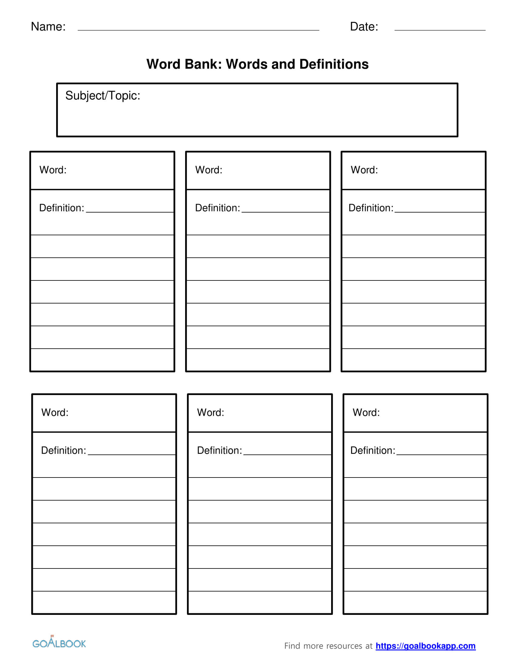 Word Bank | Udl Strategies – Goalbook Toolkit Within Personal Word Wall Template