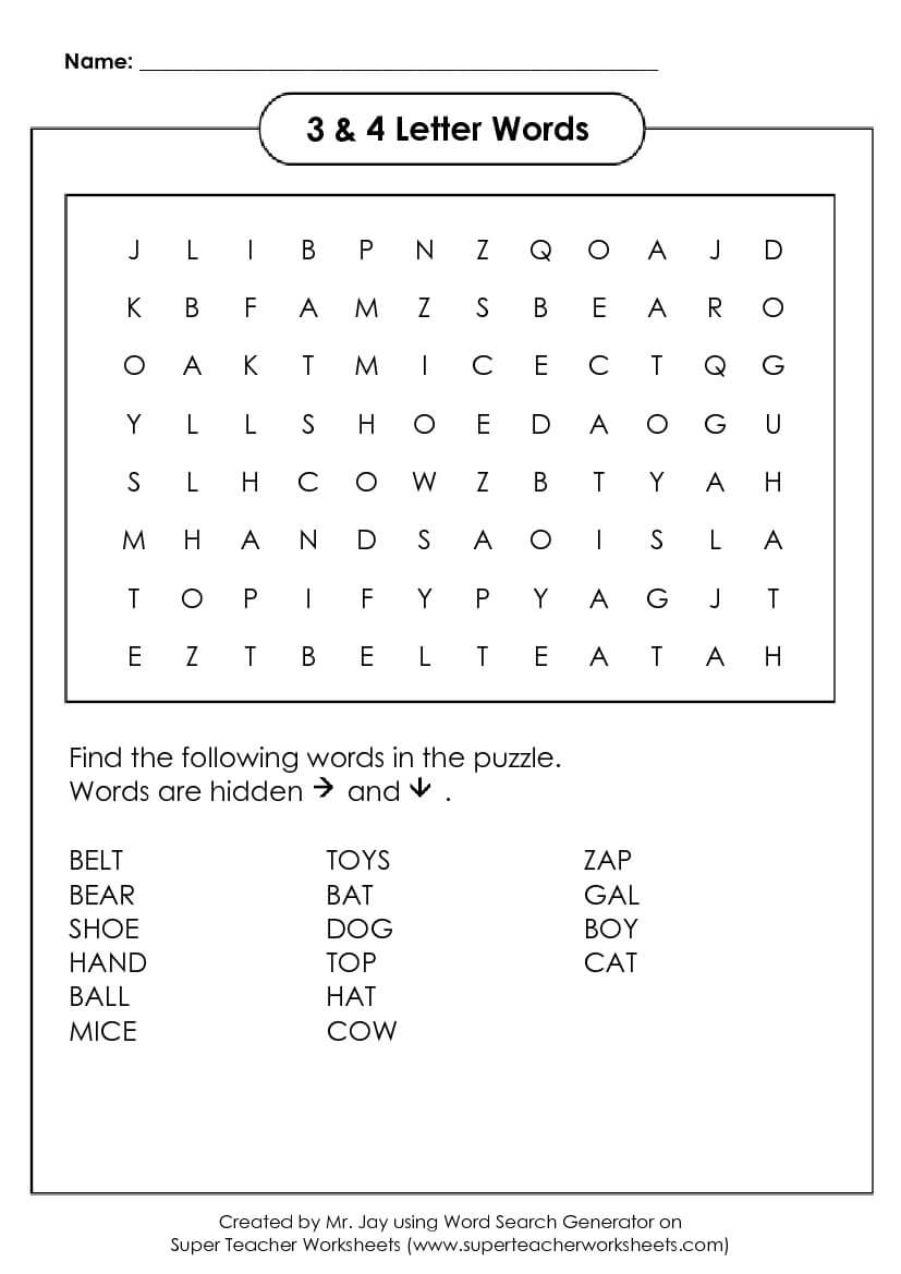Word Search Puzzle Generator With Making Words Template