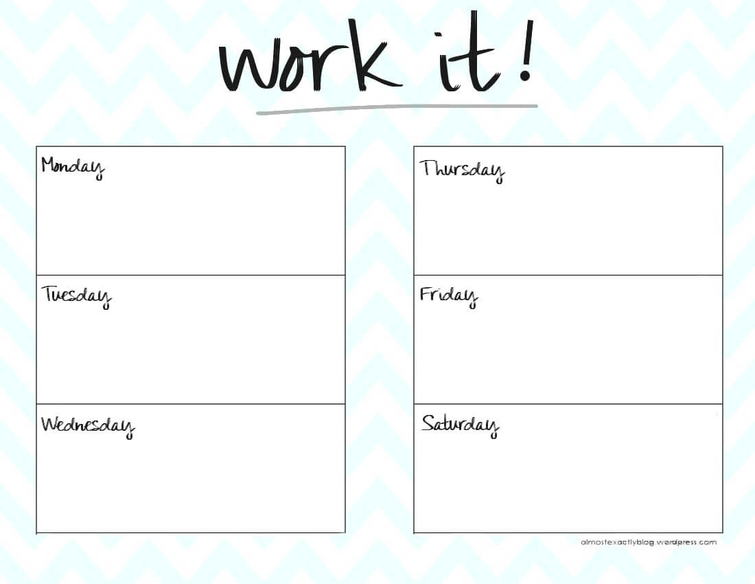 Workout Schedule Template Planner Pdf Weekly Excel Google In Blank Workout Schedule Template