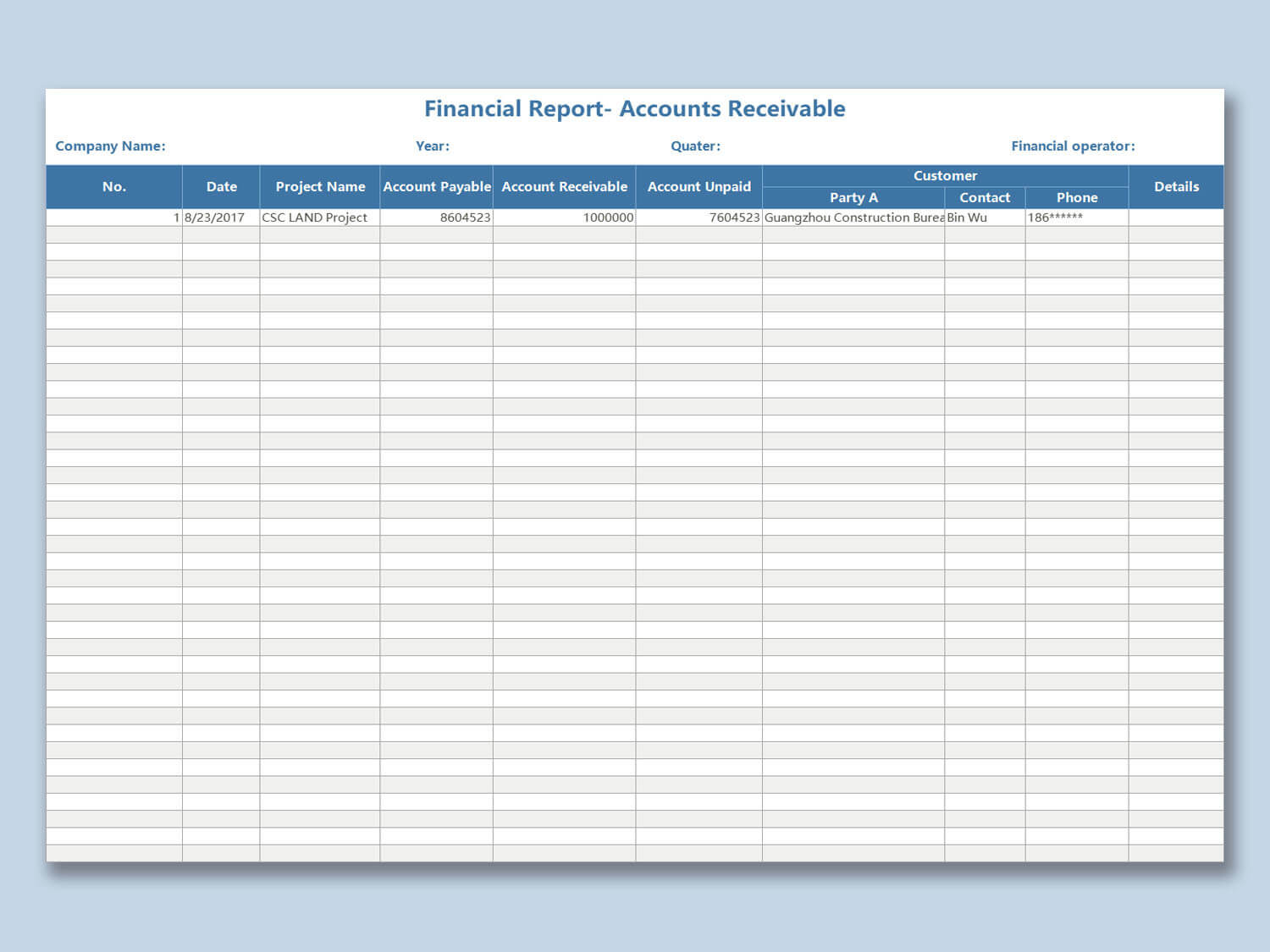 Wps Template – Free Download Writer, Presentation Inside Accounts Receivable Report Template