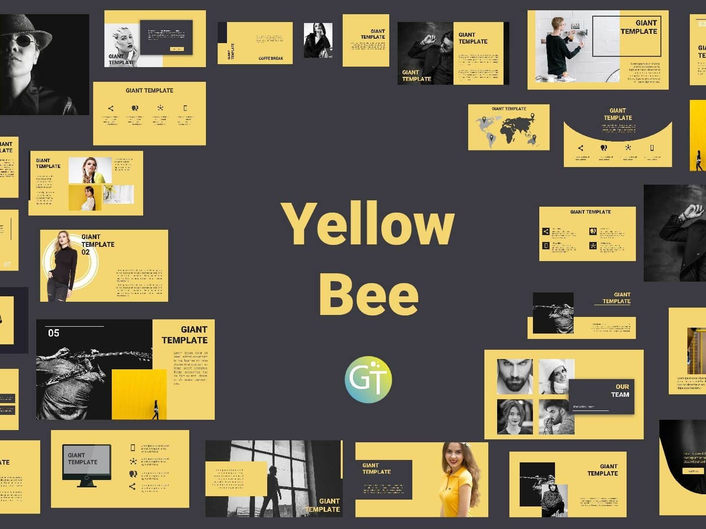 Yellowbee Free Powerpoint Template Free Downloadgiant In Powerpoint Animation Templates Free Download