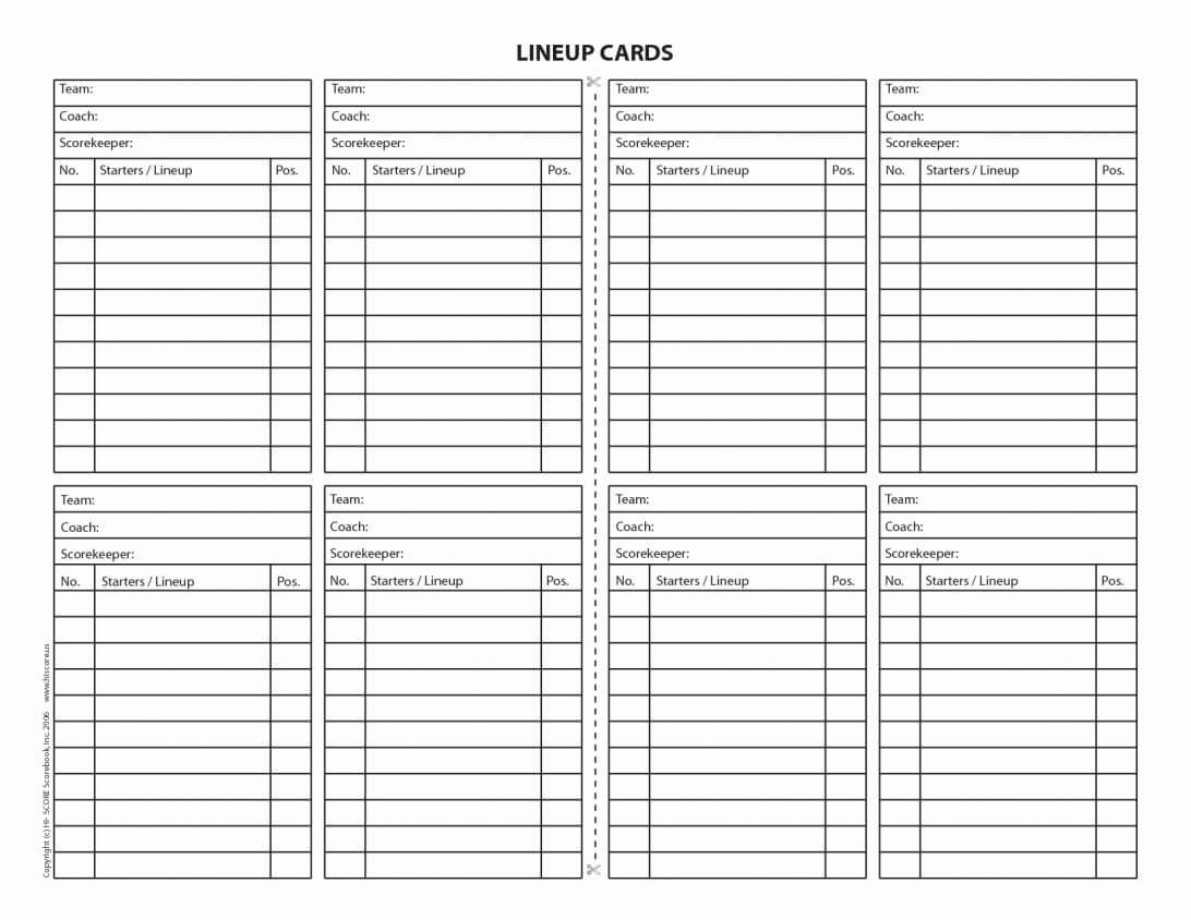 Zack Hamples Lineup Cards Mdash Hample Baseball Template Throughout Dugout Lineup Card Template